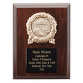 6 X 8 INCH PLAQUE WITH BLACK EMBOSSED PLATE, METAL WREATH TAKES INSERT