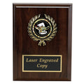 6 X 8 INCH PLAQUE WITH BLACK EMBOSSED PLATE, PLASTIC WREATH TAKES INSERT