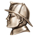 6"x 8" LARGE FIREMAN HEAD ANTIQUE BRASS DIE CAST PLAQUE MOUNT