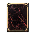 6 X 8 RED MARBLEIZED BRASS PLATED STEEL WITH GOLD FROSTED BORDER