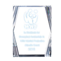 6" x 8" x 7/8" INCH CORPORATE CLEAR ACRYLIC RECTANGLE AWARD BEVELED CUT CORNERS