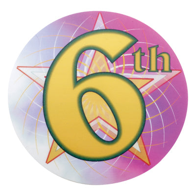 2 Inch in Diameter Round 6th Place Mylar Insert
