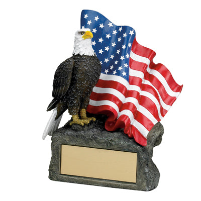 7-1/2 INCH EAGLE/FLAG TROPHY, HAND PAINTED