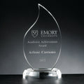 7-1/2 INCH FLAME SHAPED CRYSTAL AWARD