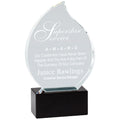 7-1/2 INCH HEIGHT OPTICAL CRYSTAL FLAME AWARD