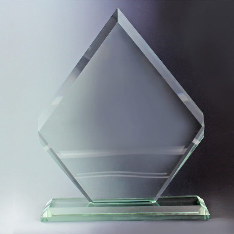 7-1/2 X 5-1/4 INCH JADE GLASS ARROWHEAD AWARD