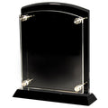7-1/2 x 8-1/2 IN BLACK PIANO FINISH PLAQUE STAND WITH RAISED ACRYLIC PLATE