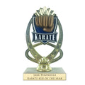 7-1/4 INCH FULL COLOR MODELED KARATE TROPHY ON MARBLE BASE