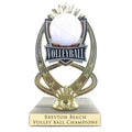 7-1/4 INCH FULL COLOR MODELED VOLLEYBALL TROPHY ON MARBLE BASE