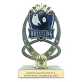 7-1/4 INCH FULL COLOR MODELED WRESTLING TROPHY ON MARBLE BASE