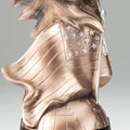 7-1/4 INCH RESIN EAGLE HEAD TROPHY WITH AMERICAN FLAG AND SILVER STARS ON BLACK BASE