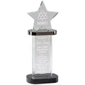 7-1/4 X 3-1/2 INCH OPTICAL CRYSTAL STAR TOWER BLACK GIFT BOX