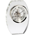 7-1/4 x 5 INCH OPTICAL CRYSTAL ELEGANT OVAL SKELETON QUARTZ DESK CLOCK