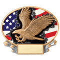 7-1/4 x 6 INCH PAINTED RESIN AMERICAN FLAG WITH EAGLE