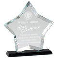 7-1/4 X 7-1/2 INCH OPTICAL CRYSTAL STAR BLACK BASE WITH PRESENTATION BOX