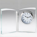 7-1/4 X 5-1/4 INCH OPTICAL CRYSTAL BUTTERFLY DESK CLOCK QUARTZ MOVEMENT