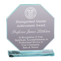 7-3/4 x 8-1/4 INCH OCTAGON SHAPE GLASS AWARD JADE GLASS