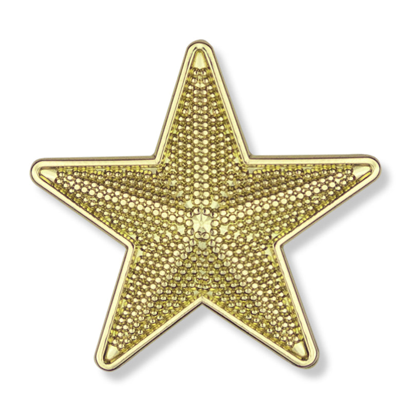 7/8 INCH BRIGHT GOLD 3D TEXTURED STAR LAPEL PIN
