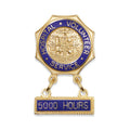 7/8 Inch Enamelled Brass Hospital Volunteer Service "5000 Hours" Lapel Pin