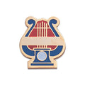 7/8 Inch Gold Music Lyre Enamelled Lapel Pin
