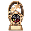 7 INCH GOLD STAR RESIN AUTO RACER TROPHY FULL COLOR INSERT