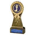 7 INCH  ROSETTE RESIN TROPHY, 2 INCH  MYLAR - No Plate