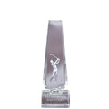 7" x 2-1/2" INCH GOLF TOWER OPTICAL CRYSTAL WITH MALE GOLFER LASER ENGRAVE