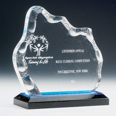 7 X 6-1/2 INCH BLUE ACRYLIC ICEBERG