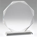 7-3/4 INCH CRYSTAL 8 SIDED OCTAGON AWARD