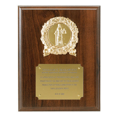 7 X 9 INCH OCCUPATIONAL PLAQUE, WALNUT FINISH - 2 INCH INSERT