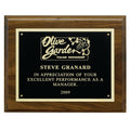 7 X 9 INCH PLAQUE GENUINE WALNUT WITH BLACK SCREENED PLATE
