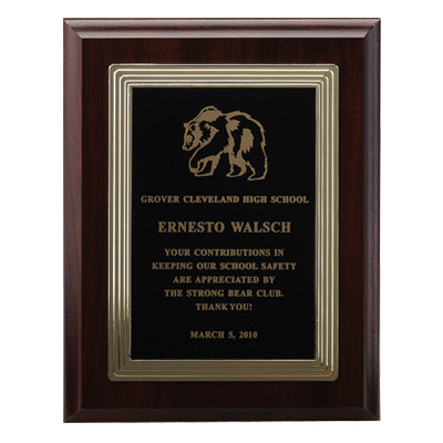 7 X 9 INCH PLAQUE WITH EMBOSSED BORDERS PLATE - COLOR OPTIONS