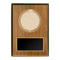7 X 9 INCH WALNUT PLAQUE WITH CAST STONE RESIN LAUREL WREATH MOUNT