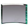 7 INCH x 9 INCH x 3/4 INCH PREMIUM GLASS CURVED AWARD JADE COLOR BEVELED EDGE
