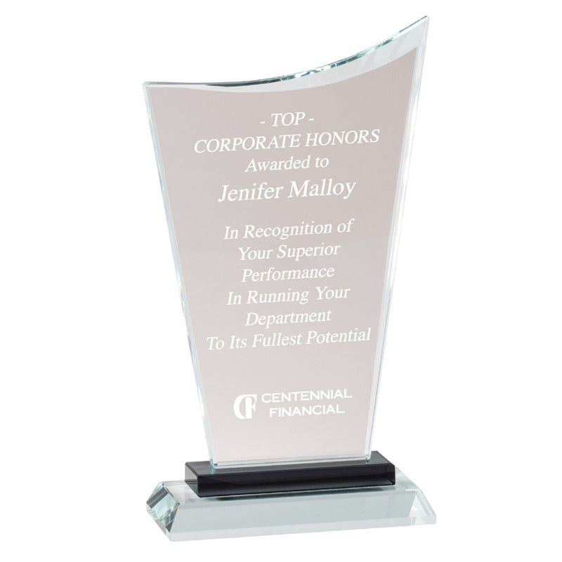8-1/2 INCH HEIGHT OPTICAL CRYSTAL PEAK AWARD