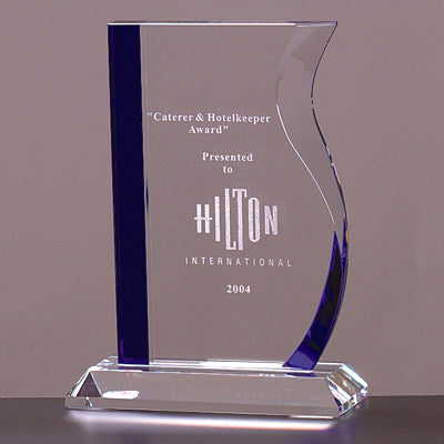 8-1/2 INCH OPTICAL WAVE CRYSTAL AWARD