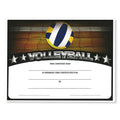 8-1/2 x 11 INCH VOLLEYBALL CERTIFICATE