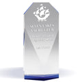8-1/2 INCH BEVELED CRYSTAL TOWER BLUE BASE