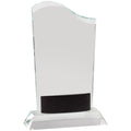 8-1/2 x 5-1/2 INCHES OPTICAL CRYSTAL WAVE AWARD WITH BLACK ACCENT