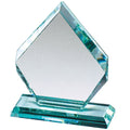 8-1/2 INCH x 6-1/2 INCH ARROWHEAD SHAPE JADE GLASS AWARD