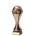 8-1/4 INCH SOCCER BALL SCULPTED HEAVY WEIGHTED PLASTIC TROPHY ANTIQUE GOLD