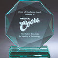 8 INCH OCTAGON JADE GLASS  AWARD