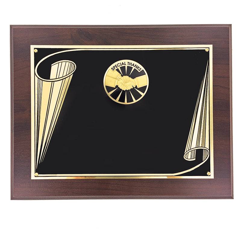 8 X 10 AWARD PLAQUE WITH 2 INCH SPECIAL THANKS MEDALLION INSERT