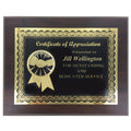 8 INCH X 10 INCH CERTIFICATE OF APPRECIATION PLAQUE SPECIAL THANKS WITH 2 INCH ETCHED ENAMEL INSERT