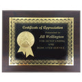 8 INCH x 10 INCH CERTIFICATE OF APPRECIATION PLAQUE SPECIAL THANKS WITH 2 INCH ETCHED ENAMEL INSERT