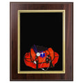 8 x 10 INCH EMT WALNUT FINISH PLAQUE WITH BLACK PLATE AND GOLD TRIM
