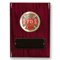 8 X 10 INCH FIRE DEPT. PIANO FINISH CHERRY BOARD PLAQUE