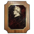 8 X 10 INCH FIREMAN NOTCHED WALNUT VENEER BOARD PLAQUE