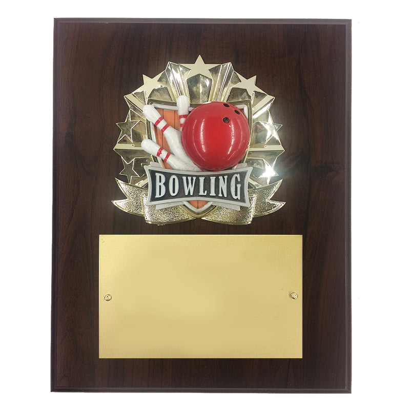 8 X 10 INCH FULL COLOR RAISE MODELED BOWLING PLAQUE