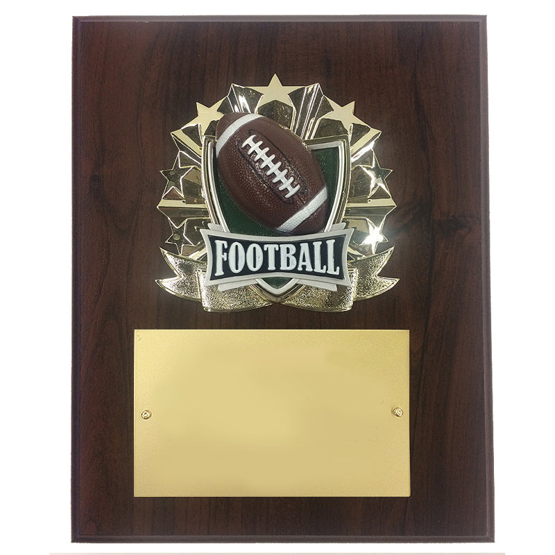 8 X 10 INCH FULL COLOR RAISE MODELED FOOTBALL PLAQUE